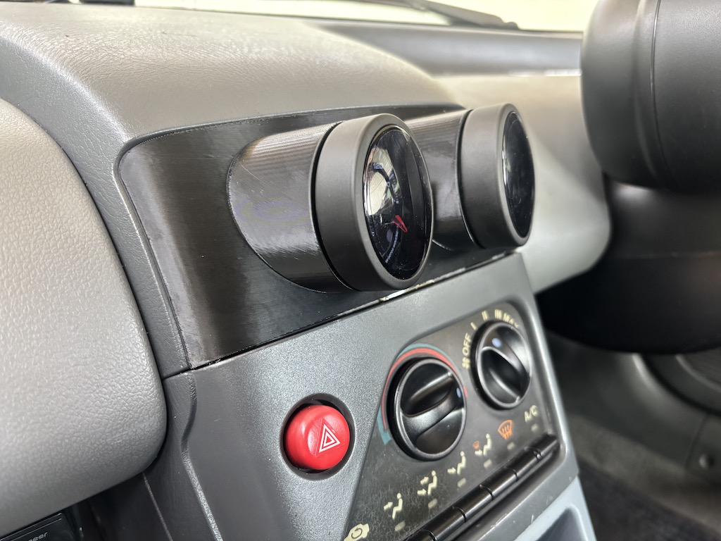 ホンダ ビート PP1 ゲージポッド 52mm 2連 追加メーターホルダー エアコン吹出口部