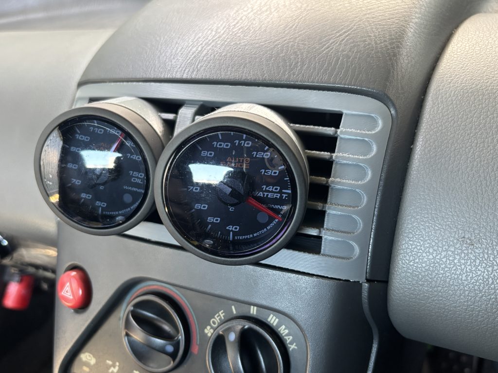 ホンダ ビート PP1 ゲージポッド 52mm 2連 (2) 追加メーターホルダー エアコン吹出口部