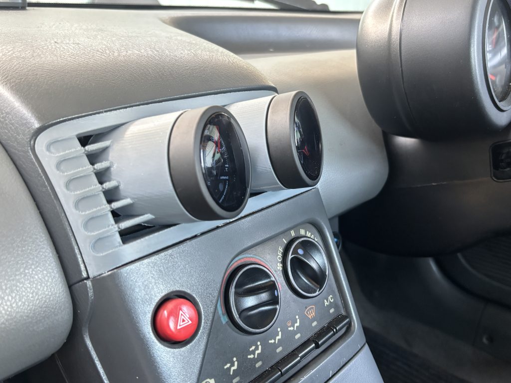 ホンダ ビート PP1 ゲージポッド 52mm 2連 (2) 追加メーターホルダー エアコン吹出口部